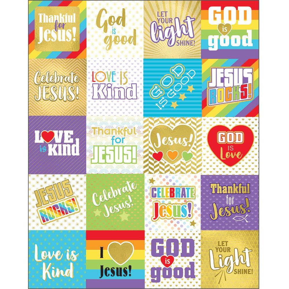 WORDS OF PRAISE SHAPE STICKERS 120 STICKERS