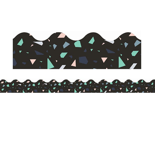 BORDER SCALLOPED SIMPLY SASSY BLACK TERRAZZO