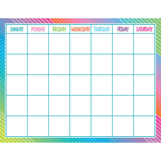 COLORFUL VIBES CALENDAR CHART