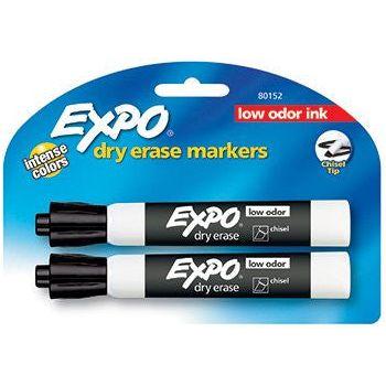 EXPO MARKERS BLACK LOW ODOR PQT.2