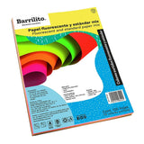 PAPEL FLUORECENTE Y PASTEL MIX PK 100 HOJAS