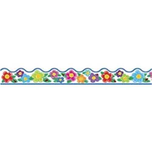 CRAYON FLOWERS BORDER SCALLOPED