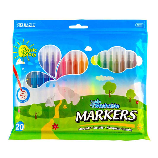 20 Colors Fine Line Washable Markers