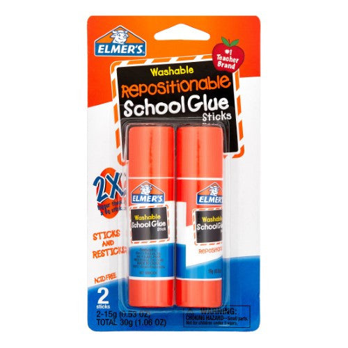 REPOSITIONABLE SCHOOL GLUE STICK 2CT 53OZ