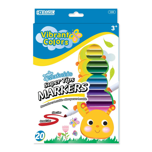 20 Colors Super Tips Washable Markers