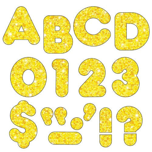 LETTERS CASUAL YELLOW SPARKLE