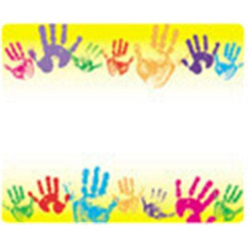 RAINBOW HANDPRINTS NAME TAGS