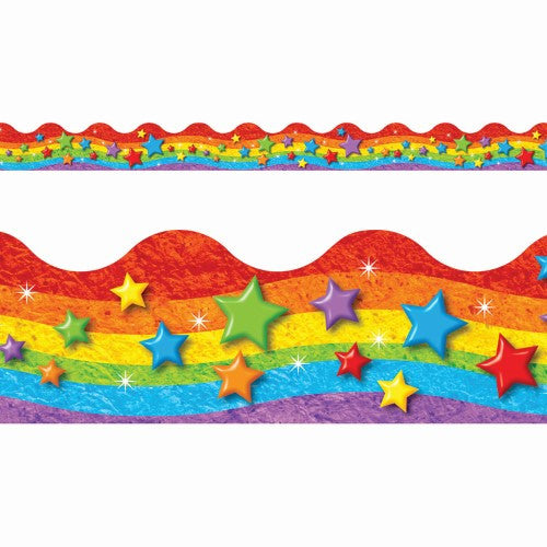 RAINBOW STAR BORDER SCALLOPED
