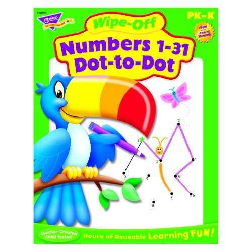 NUMBERS 1-31 DOT-TO-DOT WIPEOFF