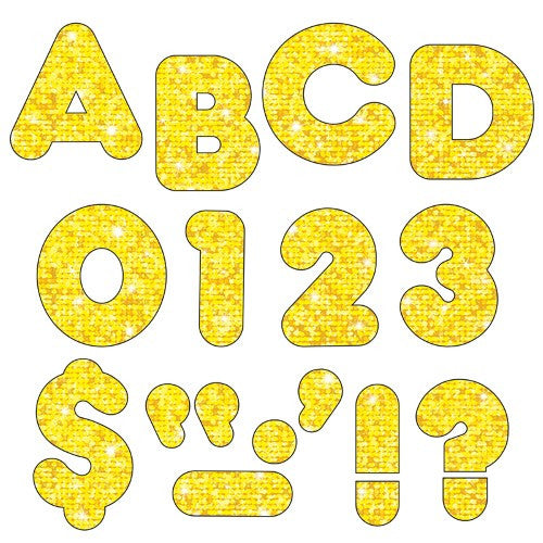 LETTERS YELLOW SPARKLE CASUAL