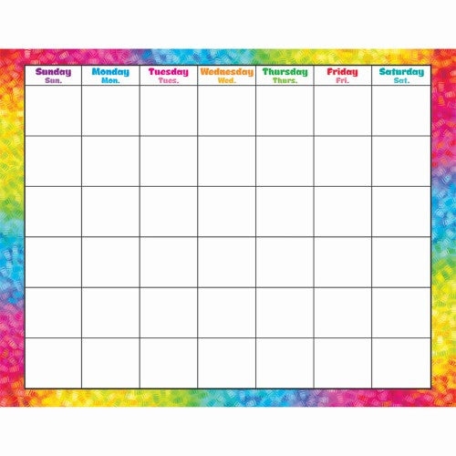 WIPE-OFF CALENDAR COLORFUL BRUSH STROKES MONTHLY