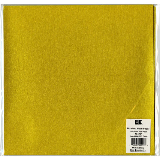 BRUSHED METAL PAPER - GOLD 12X12