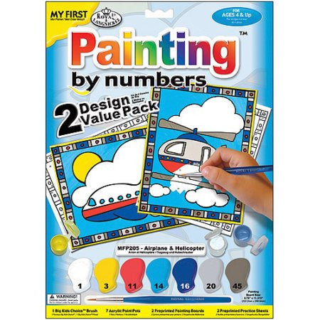 PAINTING BY NUMBERS AIRPLANE & HELICOPTER 12 PC