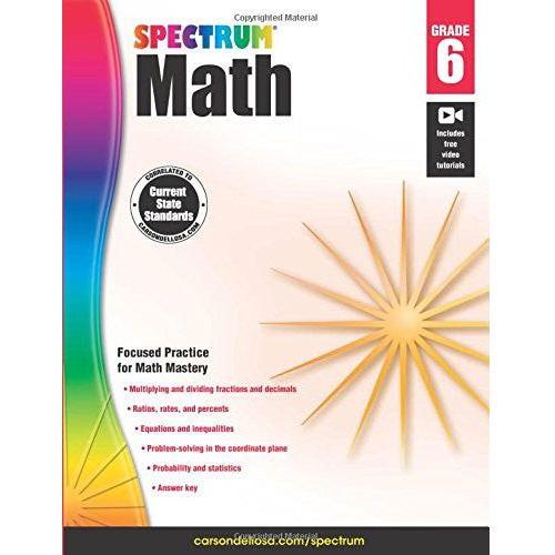 SPECTRUM MATH WORKBOOK GRADE 6