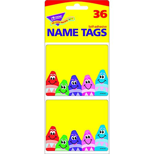 COLORFUL CRAYONS NAME TAGS