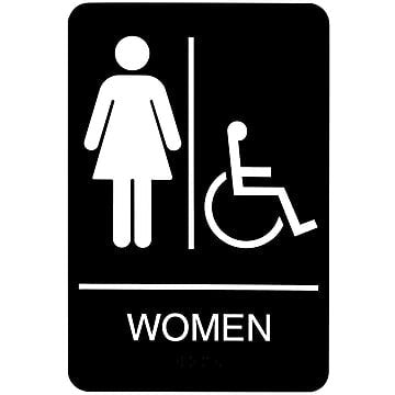 SIGN "WOMEN AND WHEELCHAIR" 6" X 9"
