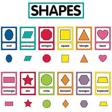 JUST TEACH SHAPE CARDS MINI BULLETIN BOARD