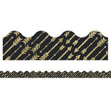 BORDER SCALLOPED GOLD GLITTER ARROWS