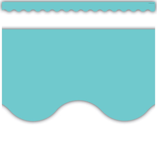 LIGHT TURQUOISE BORDER SCALLOPED