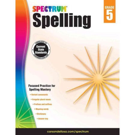 SPECTRUM SPELLING WORKBOOK GRADE 5