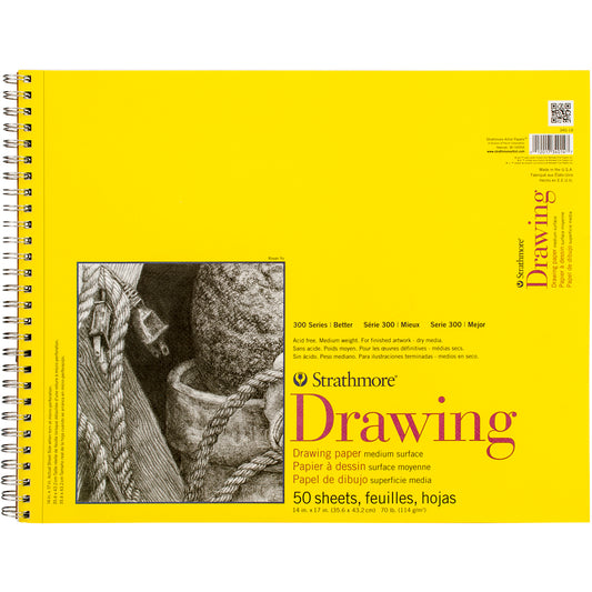 Strathmore Medium Drawing | Spiral Paper Pad | 11"X14" | 50 Sheets