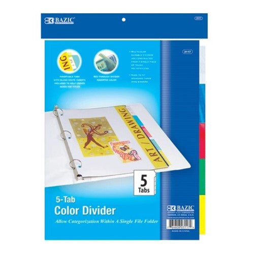 INDEX DIVIDER 5 COLORS TABS