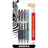 SARASA GEL .7MM RETRACTABLE ASST PQ.4