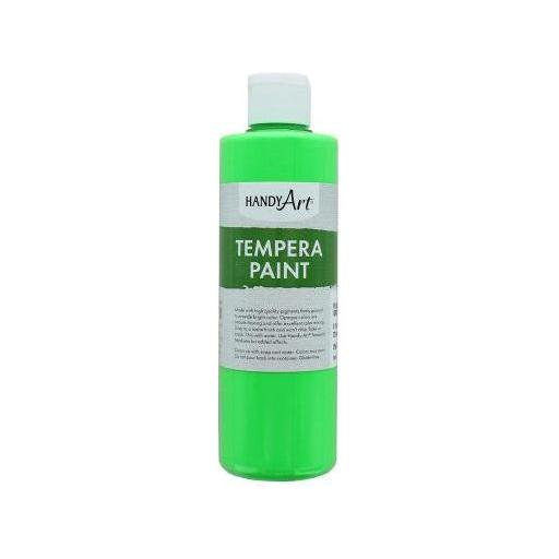 TEMPERA PAINT FLUORESC GREEN 8 ONZ