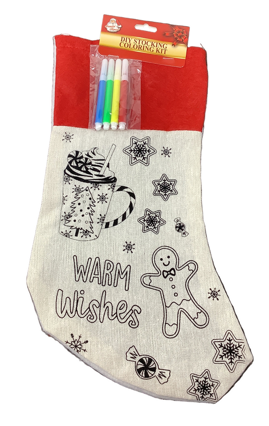 STOCKING DIY W/MARKERS 3ASTD 41x21C