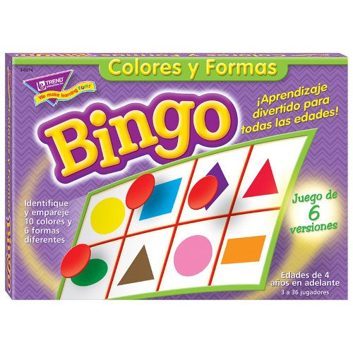 GAME COLORES Y FORMAS SPANISH BINGO