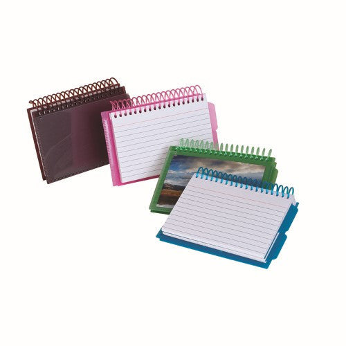 INDEX CARDS SPIRAL WITH POLY COVER 3" X 5" PQ.50