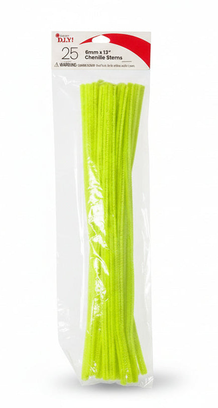 Cousin DIY Chenille Stems | 6mm x12" | 25pcs |Yellow