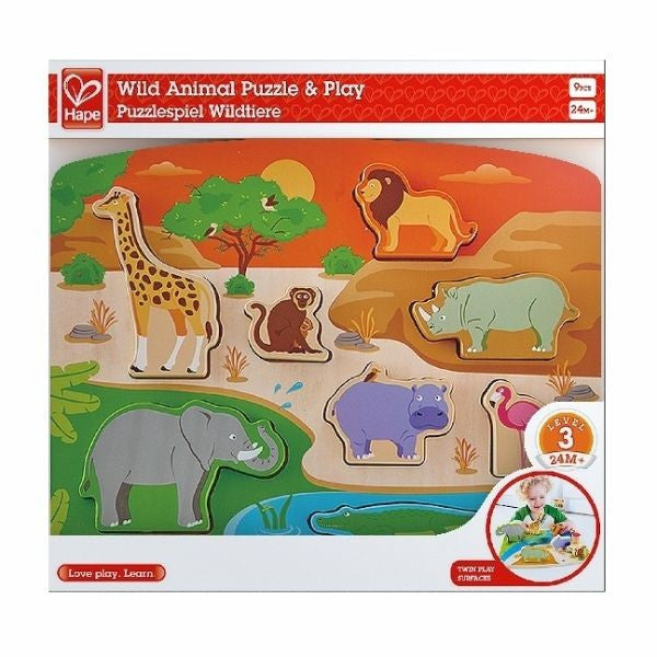 WILD ANIMAL PUZZLE & PLAY 9PCS