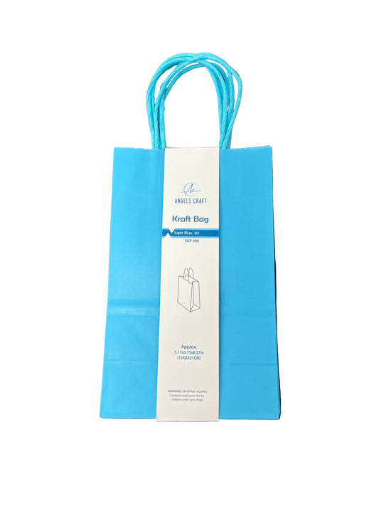 KRAFT BAG-LIGHT BLUE 3CT 5.11X3.15X8.27IN