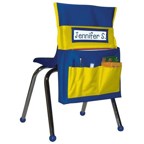POCKET CHART CHAIRBACK BUDDY BLUE/YELLOW