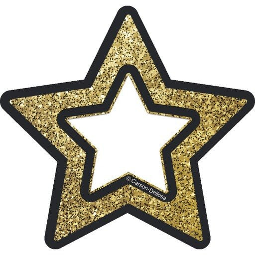 GOLD GLITTER STARS CUT-OUTS