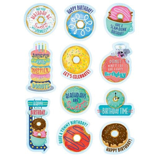 MID-CENTURY MOD BIRTHDAY STICKERS 55 PER PACK