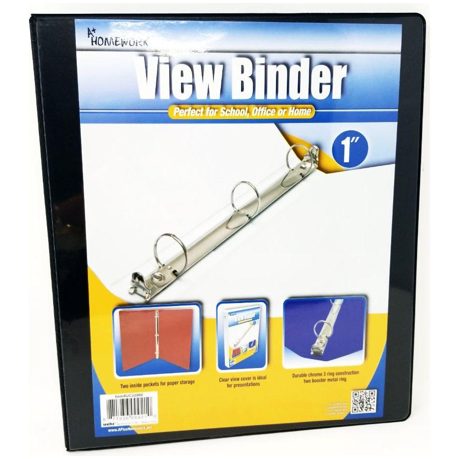 HARD VIEW BINDER 1" BLACK