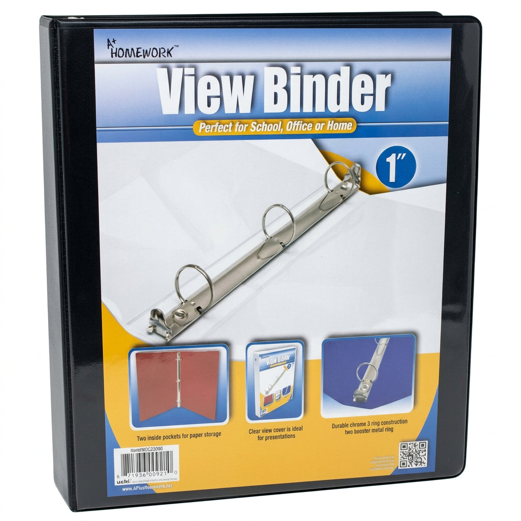 Hard View Binder 1" Black - JA Riollano