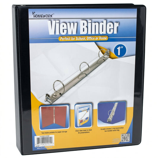 Hard View Binder 1" Black - JA Riollano