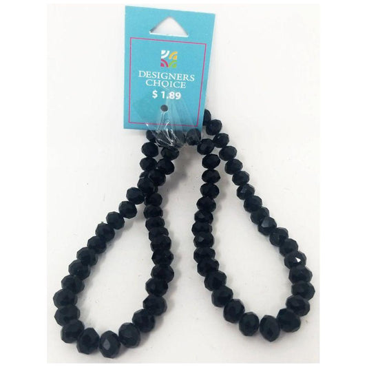 ABACUS BEADS BLACK 6 X 8MM 41CM