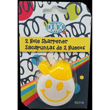 SHARPENER METAL 2 HOLE EMOJI ASST. COLOR