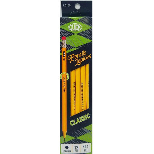 PENCIL POLYMER HEXAGON W/ERASE & SHARPENER CJ.12