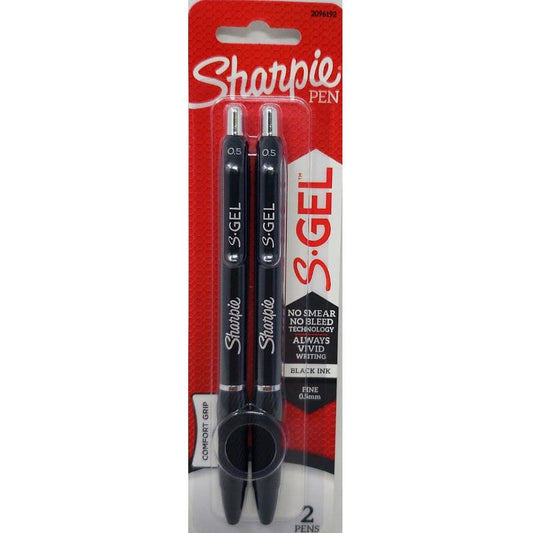 SHARPIE S.GEL 1.0MM 2CT BLACK