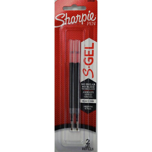 SHARPIE S.GEL 0.7MM 2CT BLACK REFILL