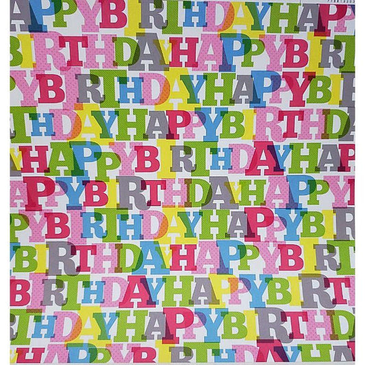 PATTERNED PAPER HAPPY BIRTHDAY SINGLE 12X12