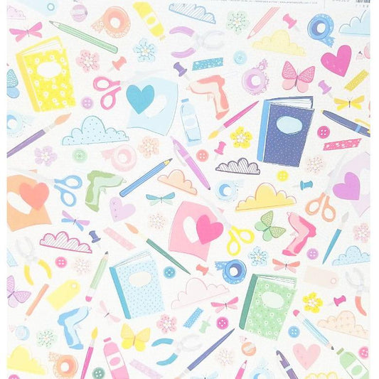 PATTERNED PAPER WHIMSICAL SINGLE 12X12