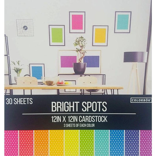 PAPER PAD CARDSTOCK BRIGHT SPOTS 12X12 30 SHEETS