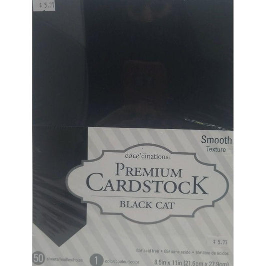 BLACK CAT CARDSTOCK SMOOTH 8.5X11 50 PACK 65LBS