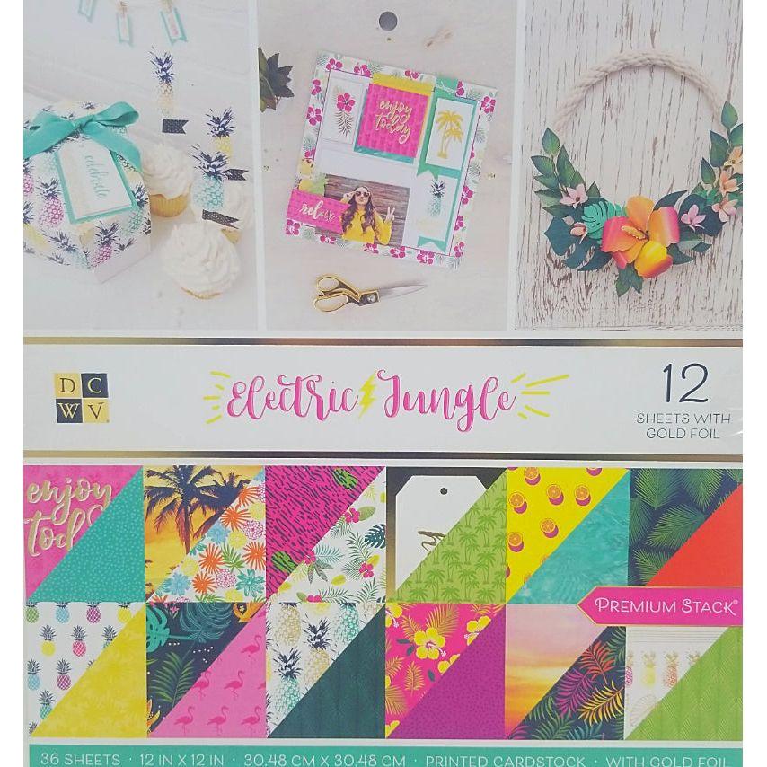 CRADSTOCK BOOK ELECTRIC JUNGLE 12X12 36 SHEETS